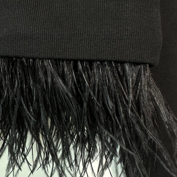 Derek Lam 10 Crosby Sweatshirt w/ Ostrich Feather Trim - Picture 6 of 7